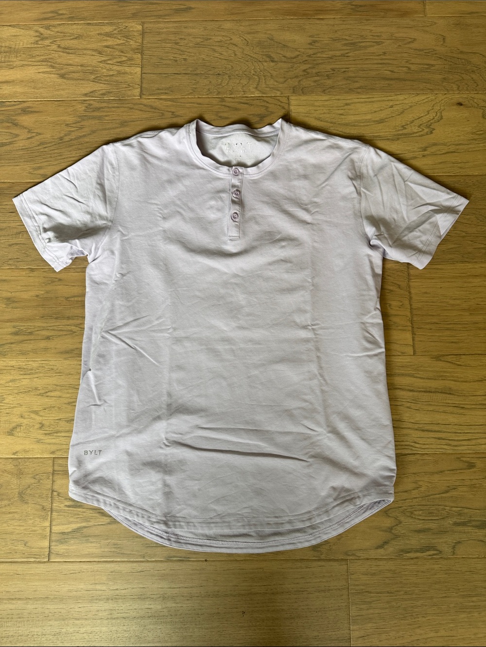 BYLT Basics Men’s Lavender Everyday Henley Tee Large